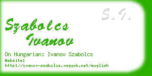 szabolcs ivanov business card